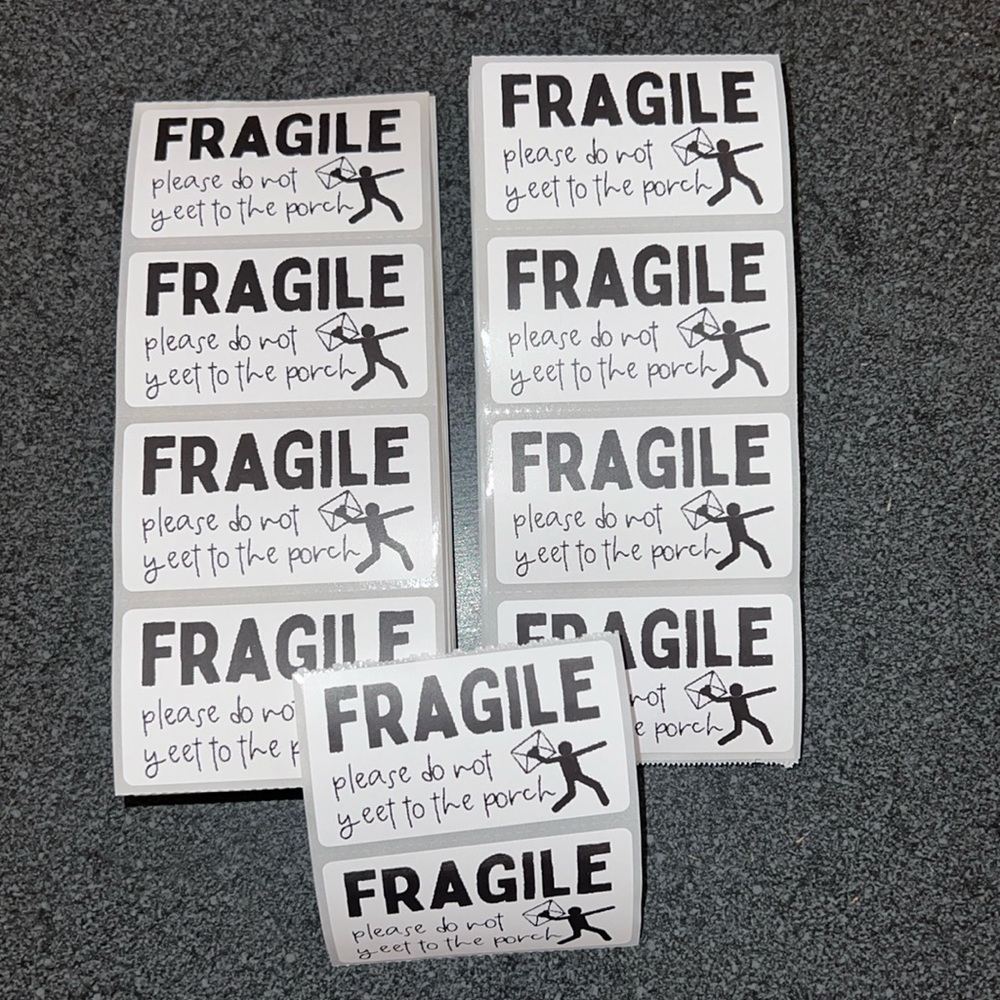 FRAGILE package stickers